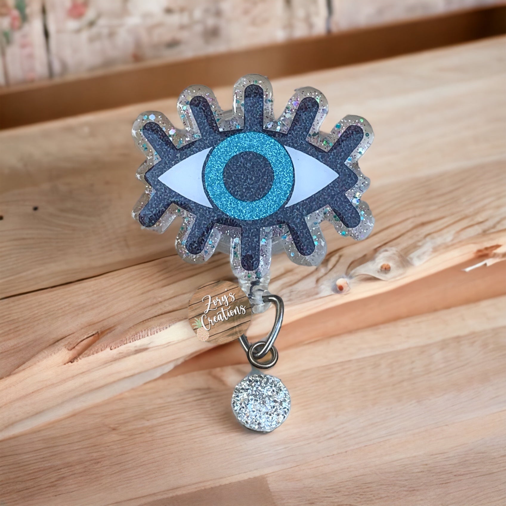 Evil Eye Badge Reel-Cute Badge Reel- Retractable Badge Reel- Blue