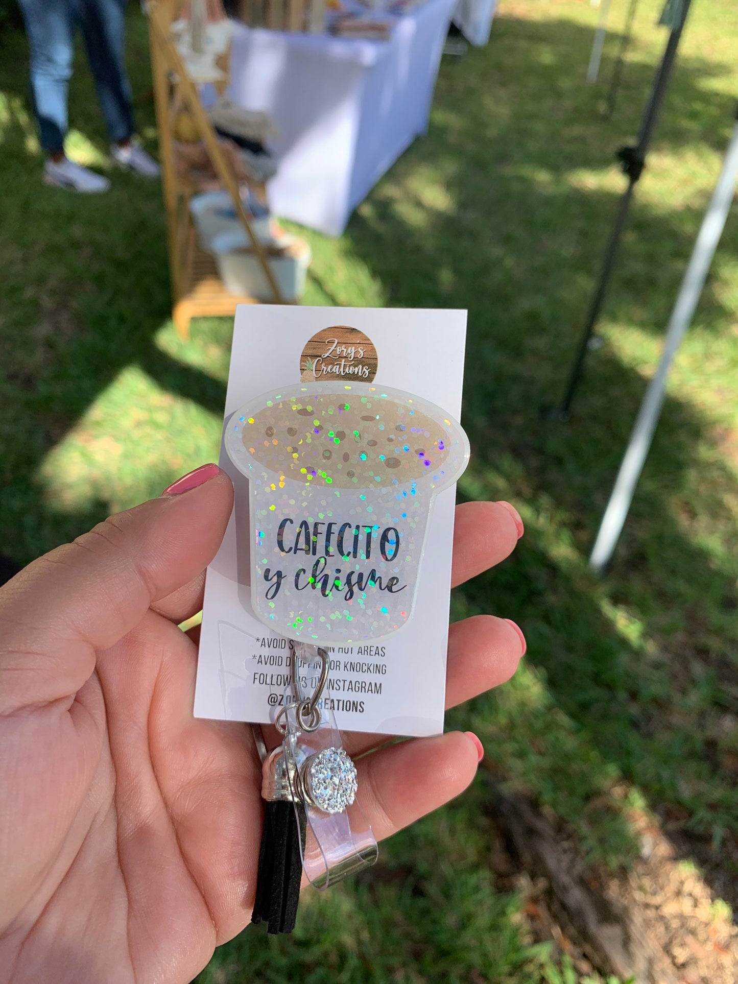 Cafecito and Chisme Retractable Badge Reel-Dale Que Tu Puedes Badge Reell- Nurse Badge Reel-Colada/Cafecito Badge Reel-White Elephant Gift