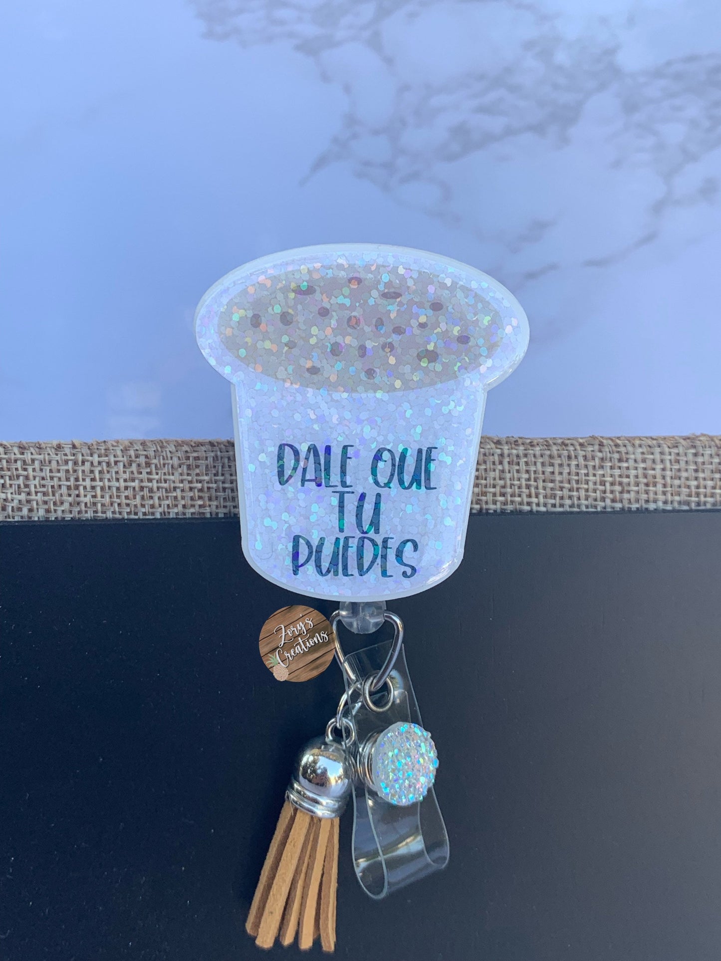 Cafecito and Chisme Retractable Badge Reel-Dale Que Tu Puedes Badge Reell- Nurse Badge Reel-Colada/Cafecito Badge Reel-White Elephant Gift
