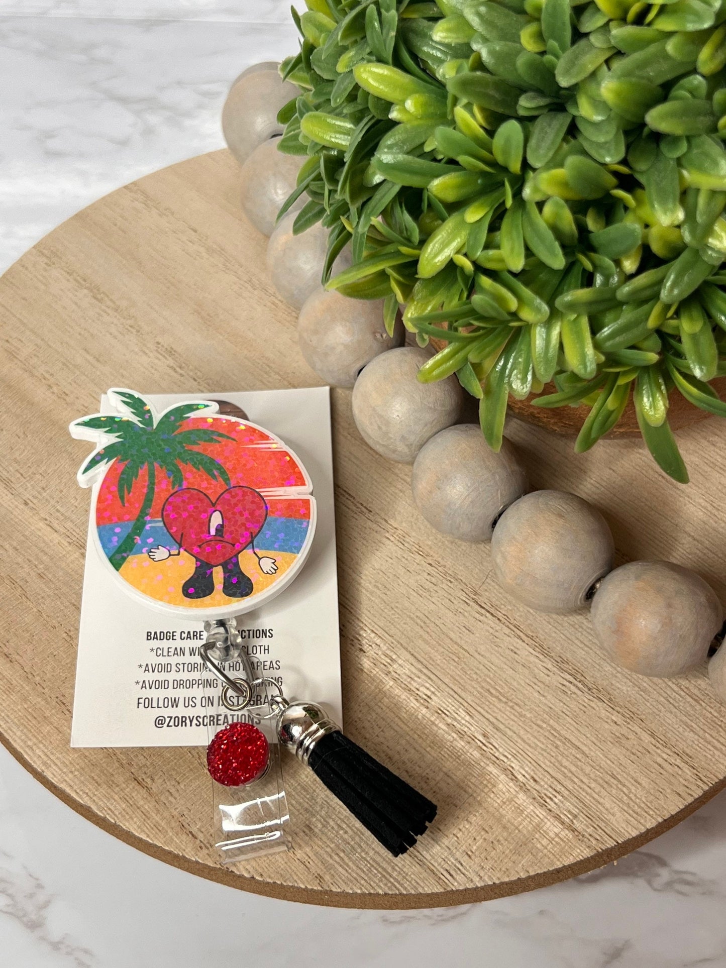 Badge Reel- El Conejo Malo Badge Reel- Heart Badge Reel-Reggaeton Badge Holder- Latino Badge Reels