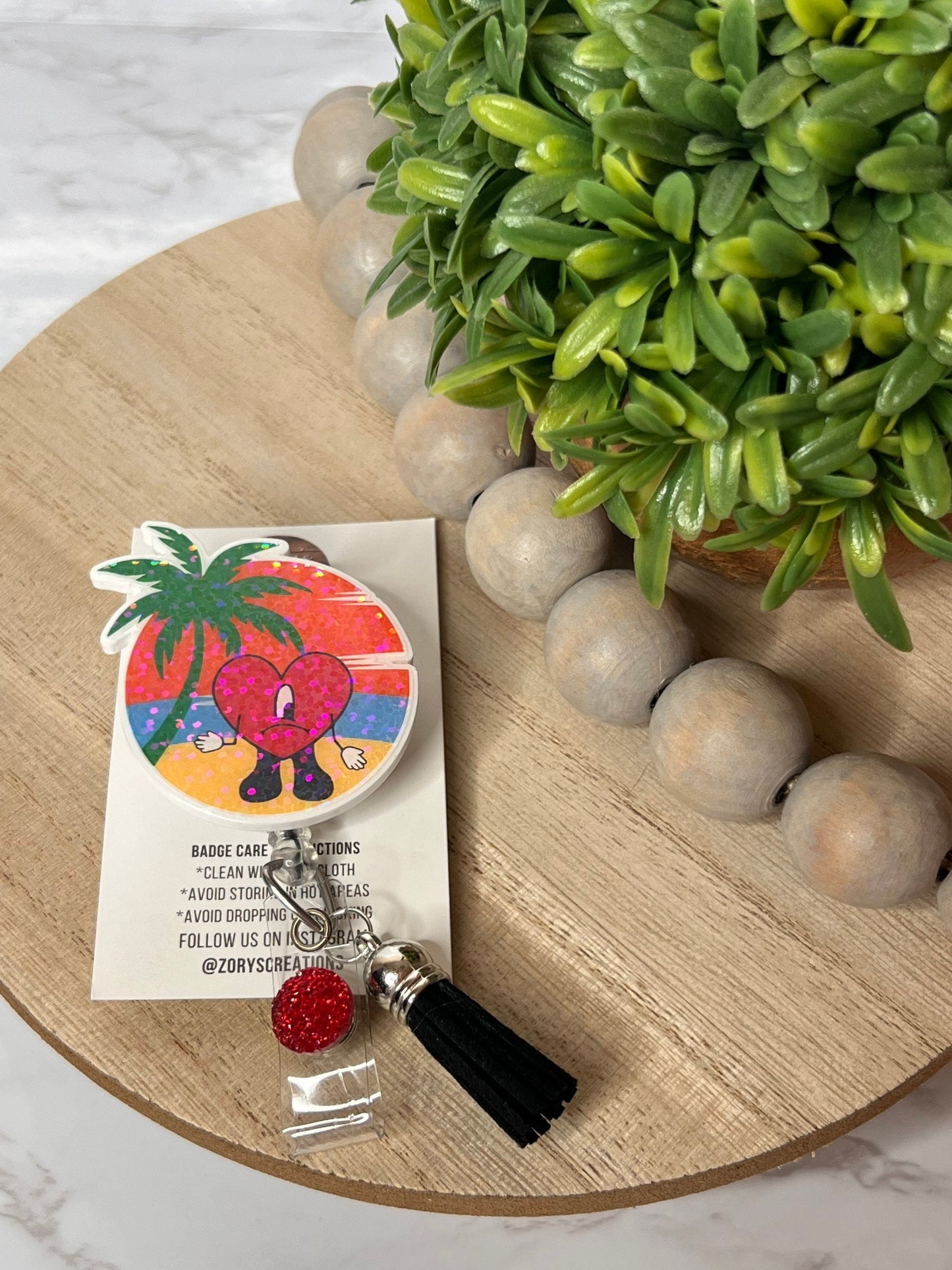 Badge Reel- El Conejo Malo Badge Reel- Heart Badge Reel-Reggaeton Badge Holder- Latino Badge Reels