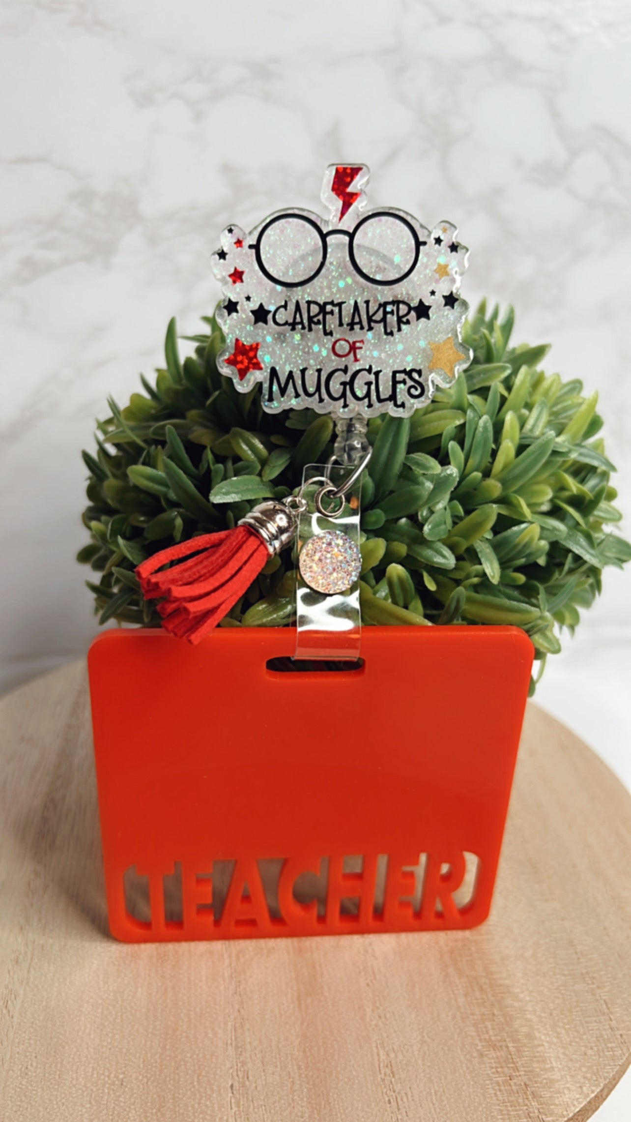 Caretaker Of Mugg Badge Reel-Cute Badge Reel-Glitter Badge Reel- Nurse Badge Reel- Nurse Gift