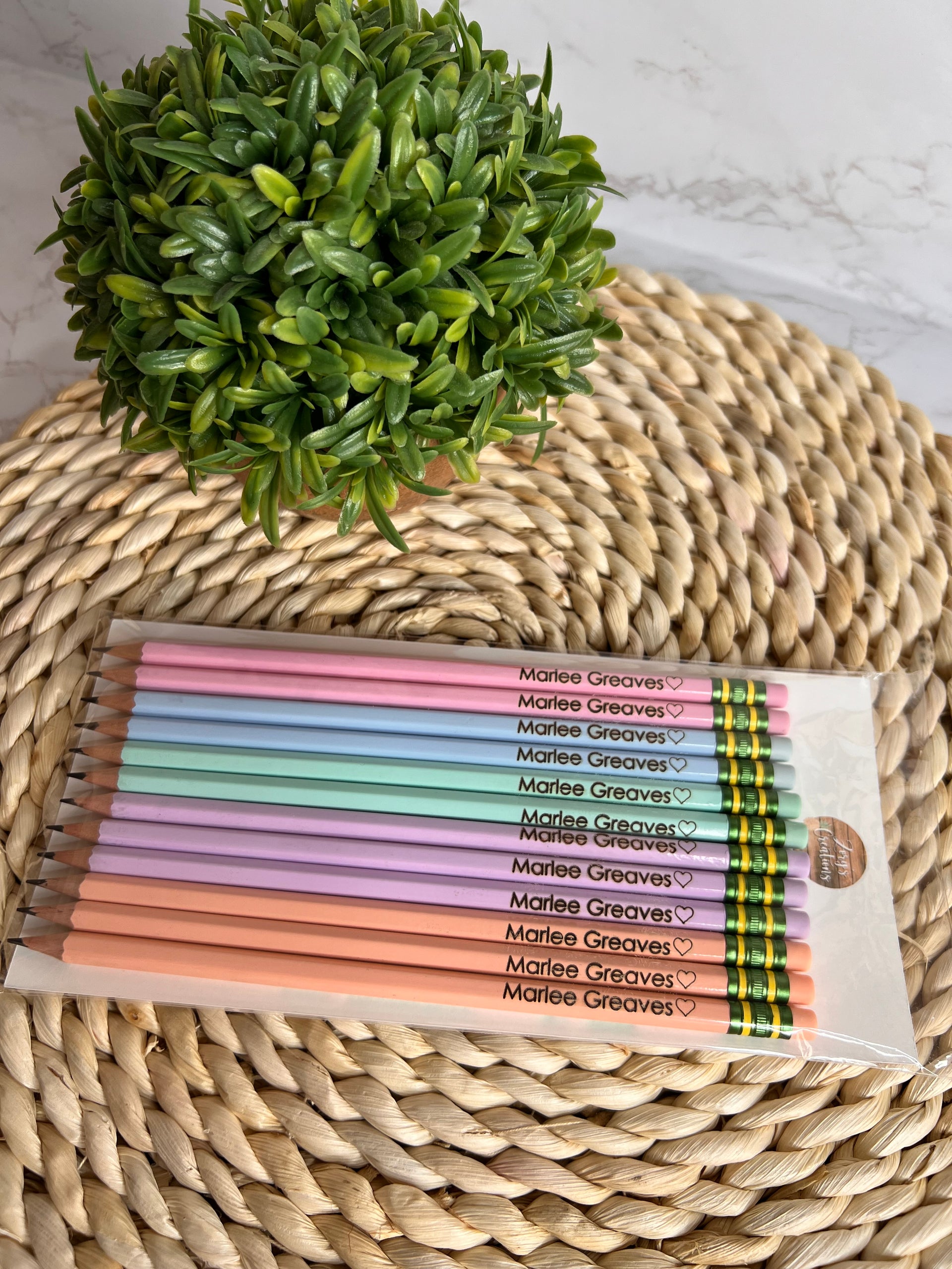 Affirmation Pencil Set Engraved Pencils Name Pencils Ticonderoga Pencils  Words of Affirmation Teacher Appreciation 