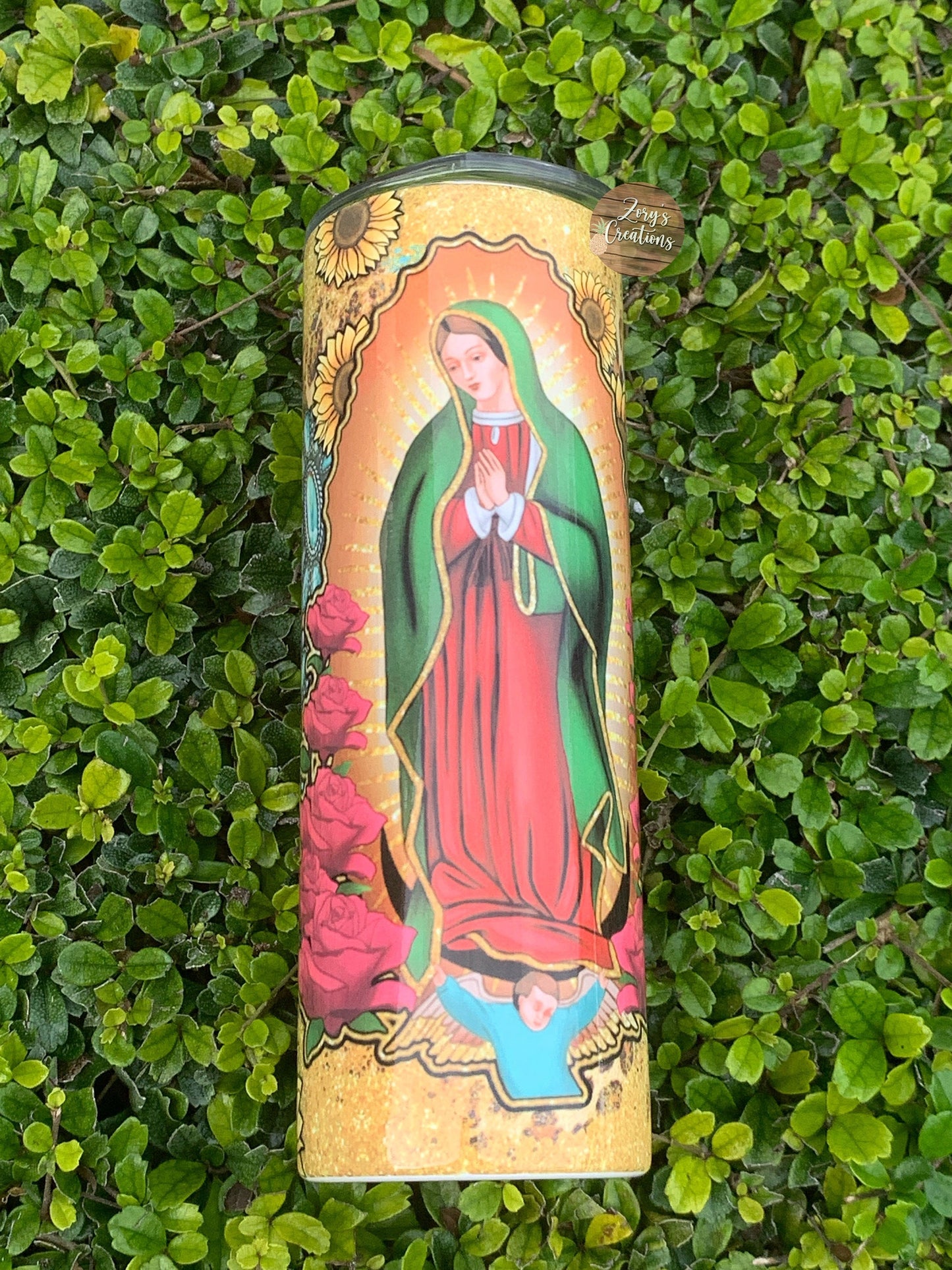 Virgen De Guadalupe 20oz Skinny Tumbler- Our Lady Of Guadalupe Tumbler for Women- Catholic Skinny Tumbler-Mother's Day Gift