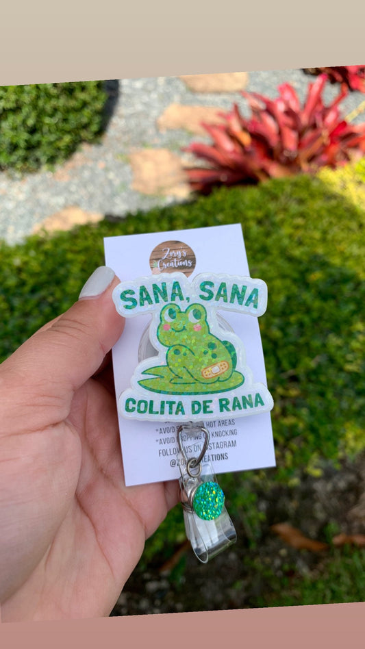 Sana Sana Colita De Rana Badge Reel-Medicine Jar Badge Reel-Frog Badge Reel-Vapor Rub Badge Holder- Latino Badge Reels