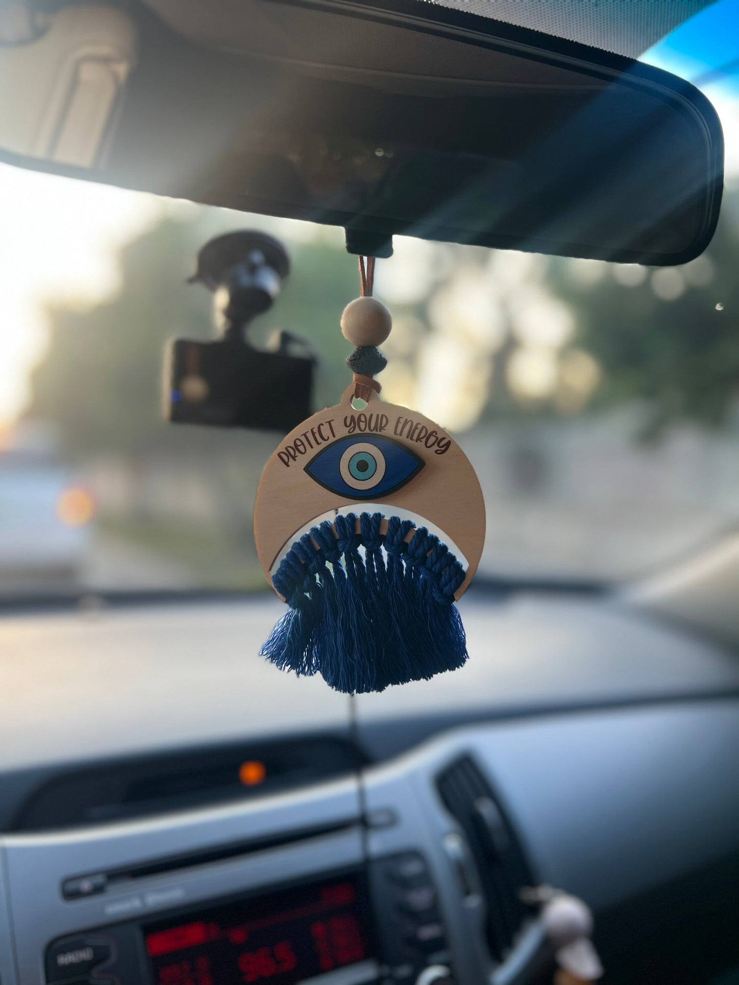 Protect Your Energy Car Charm- Evil Eye Car Charm Diffuser- Rearview Mirror Hanging Charm-New Car Gift