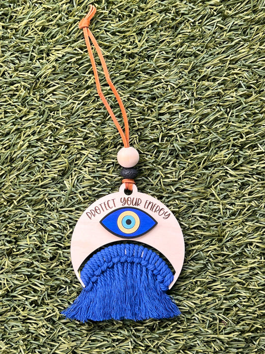 Protect Your Energy Car Charm- Evil Eye Car Charm Diffuser- Rearview Mirror Hanging Charm-New Car Gift