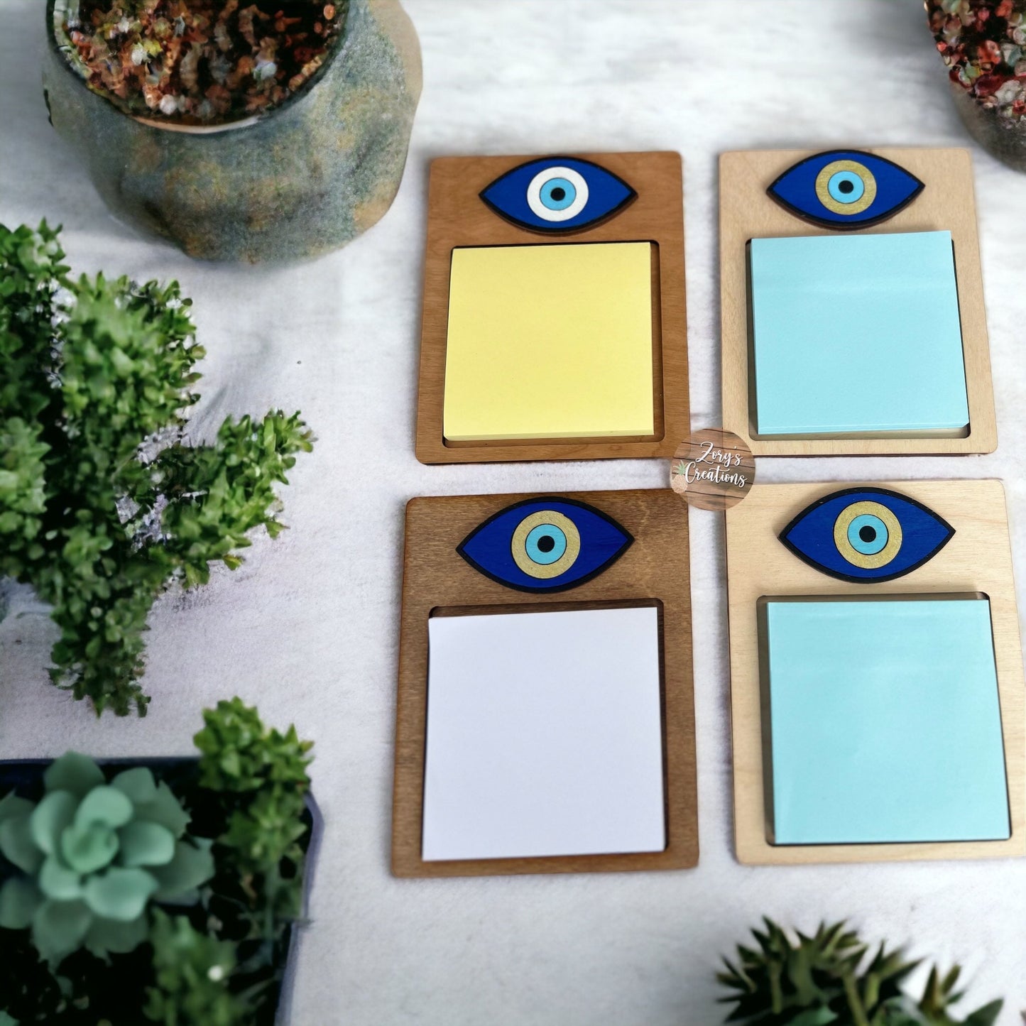 Evil Eye Sticky Note Pad Holder- Sticky Note Holder- Sticky Note Dispenser-Office Gifts For Staff-Evil Eye Sticky Note Holder