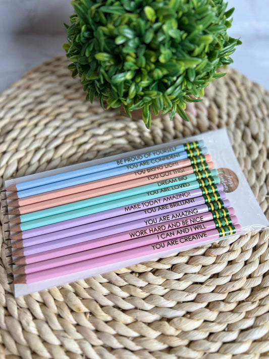 Affirmations Pencils- Motivational Pencils-Gift Set- Back To School Pencils-Positive Words