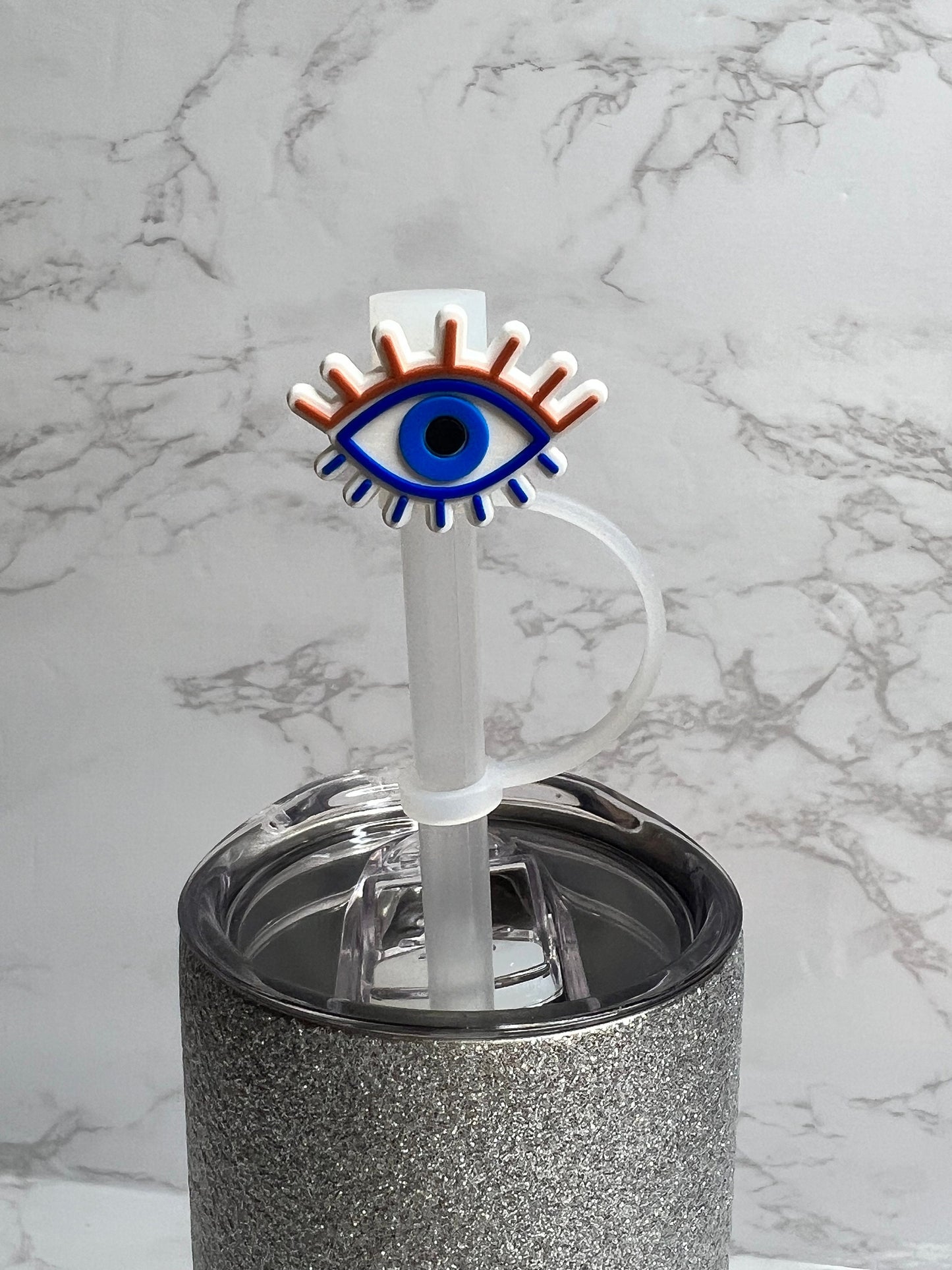 Evil Eye Straw Topper- Accessory Straw Cap- 10MM Straw