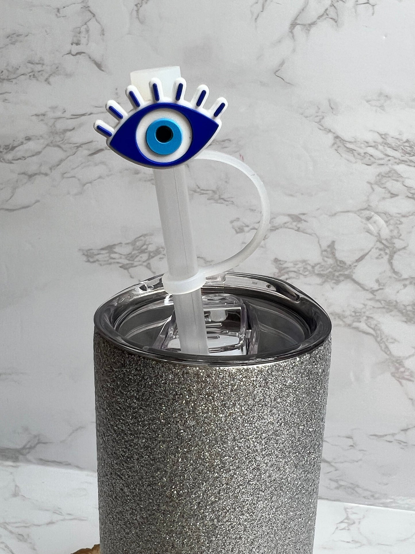 Evil Eye Straw Topper- Accessory Straw Cap- 10MM Straw